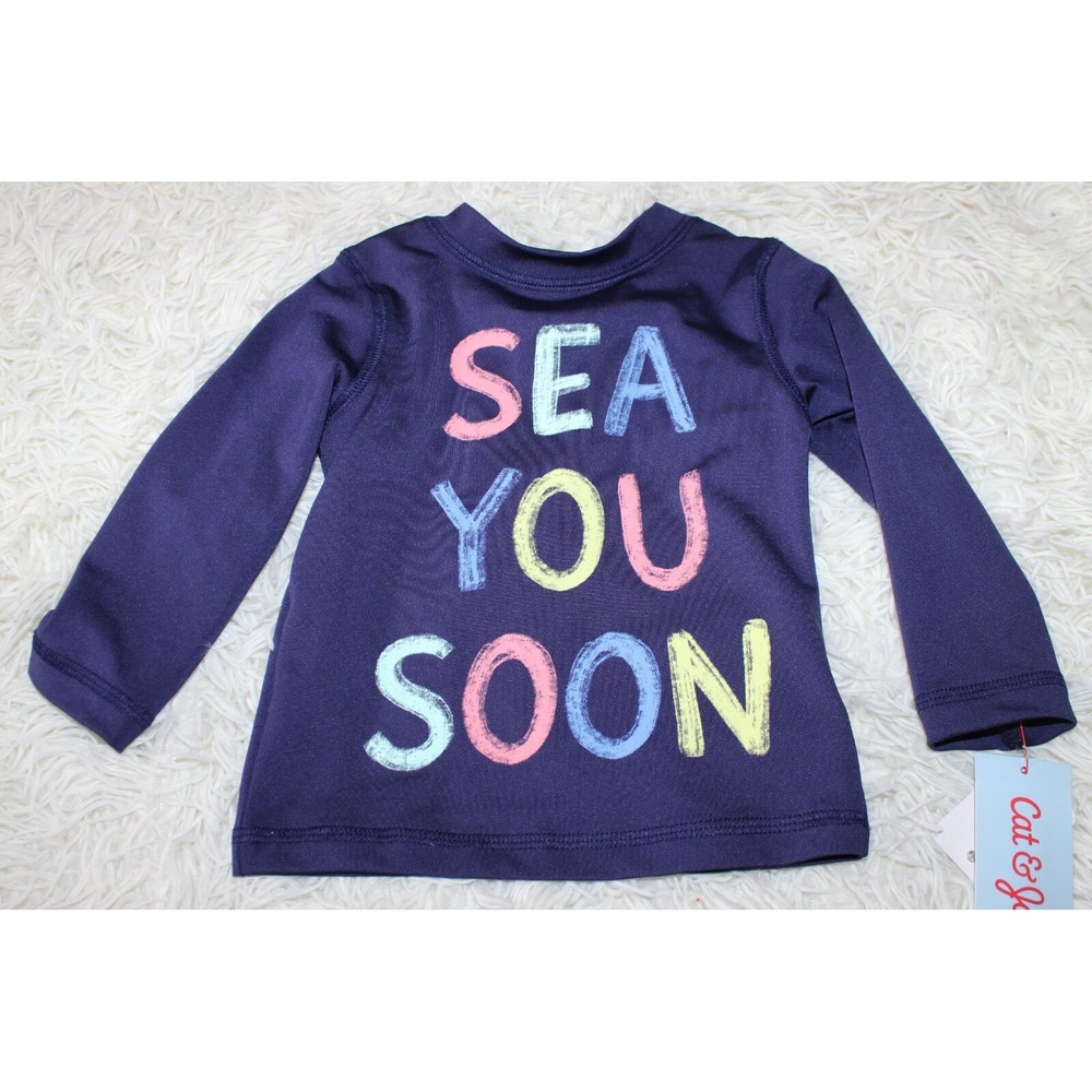 Cat & Jack Baby Boys Rash Guard swim shirt 9 Months